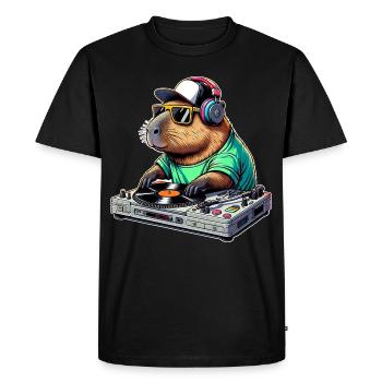 Capybara Dj - Männer Premium Bio T-Shirt - Schwarz - Vorne - Nico (187cm)