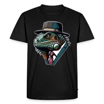 Iguane - T-shirt Premium bio Homme - noir - Devant - Nico (187cm)