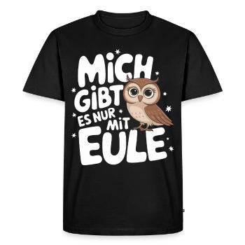 oiseau de nuit hibou hibou oiseau - T-shirt Premium bio Homme - noir - Devant - Nico (187cm)