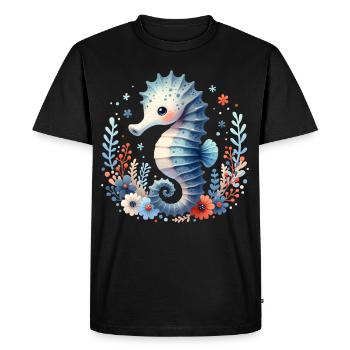 Seahorse Seahorse - Men's Premium Organic T-Shirt - black - Front - Nico (187cm)