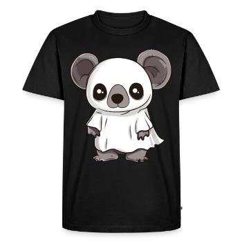 Koala Halloween Comic Ghost - Men's Premium Organic T-Shirt - black - Front - Nico (187cm)