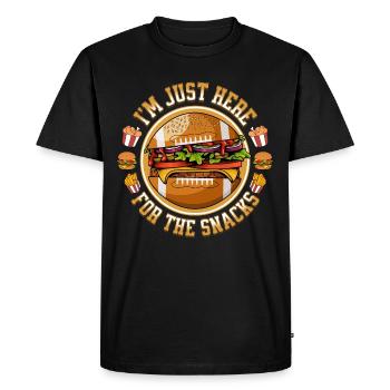 American Football at Just Here For The Snacks - Men's Premium Organic T-Shirt - black - Front - Nico (187cm)