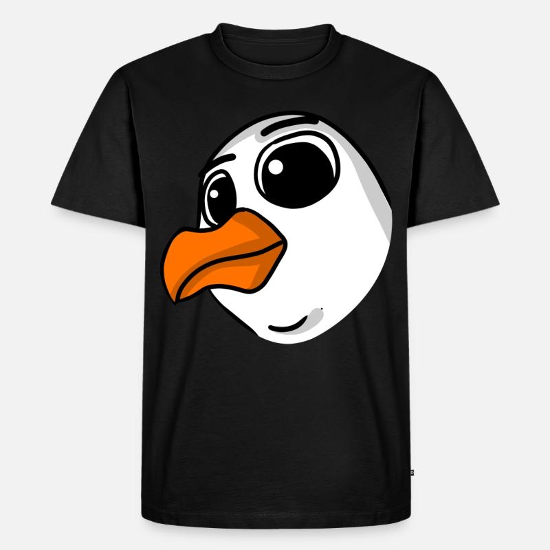 Möwe Kopf - Männer Premium Bio T-Shirt - Schwarz