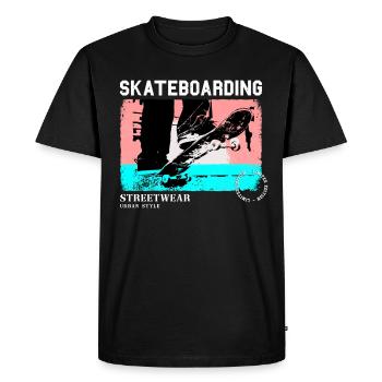 Skateboarding Skate Skater Skateboard Sk8 Vintage - T-shirt Premium bio Homme - noir - Devant - Nico (187cm)