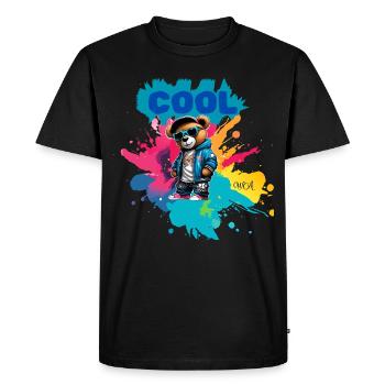 Nounours COOL - T-shirt Premium bio Homme - noir - Devant - Nico (187cm)