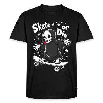 Skateboard Grim Reaper – Skate or Die - T-shirt Premium bio Homme - noir - Devant - Nico (187cm)