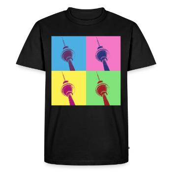 Berlin, Skyline, ville, Allemagne, Pop Art Style - T-shirt Premium bio Homme - noir - Devant - Nico (187cm)