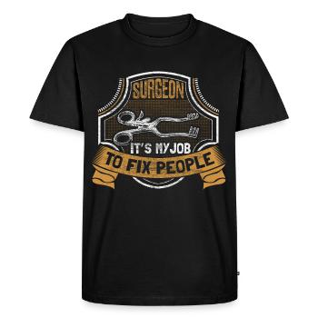Chirurgien Docteur Scalpel - T-shirt Premium bio Homme - noir - Devant - Nico (187cm)