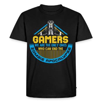 Zombie Apocalypse Zombies Spell - T-shirt Premium bio Homme - noir - Devant - Nico (187cm)