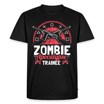 Zombie Apocalypse Virus Monster Gift Idea - Men's Premium Organic T-Shirt - black - Front - Nico (187cm)