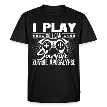 Zombie Apocalypse Undead Halloween - Men's Premium Organic T-Shirt - black - Front - Nico (187cm)