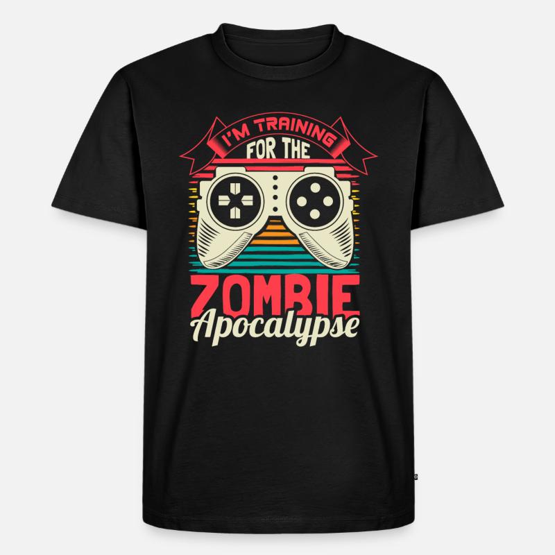 Zombie Apokalypse Lustig Geschenkidee - Männer Premium Bio T-Shirt - Schwarz