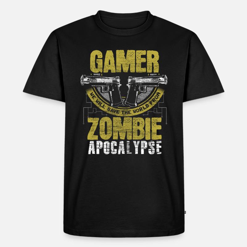 Zombie Apokalypse Virus Lustig Geschenk - Männer Premium Bio T-Shirt - Schwarz