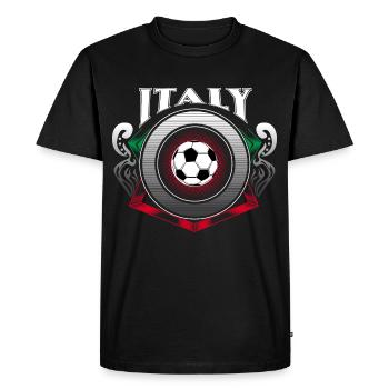 Italy Football - Men's Premium Organic T-Shirt - black - Front - Nico (187cm)