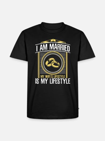 Ehe Ehefrau Liebe Geschenk - Männer Premium Bio T-Shirt - Schwarz