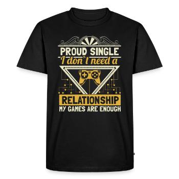 Indépendance unique - T-shirt Premium bio Homme - noir - Devant - Nico (187cm)