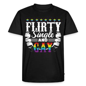 Gay Single Love Gift Idea - Men's Premium Organic T-Shirt - black - Front - Nico (187cm)
