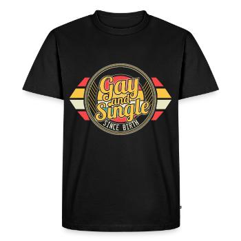 Gay Single Schwul Partner - Men's Premium Organic T-Shirt - black - Front - Nico (187cm)