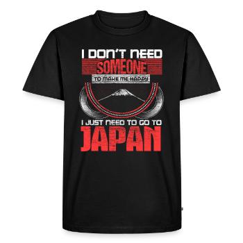 Japan Sakura Proud Gift Idea - Men's Premium Organic T-Shirt - black - Front - Nico (187cm)