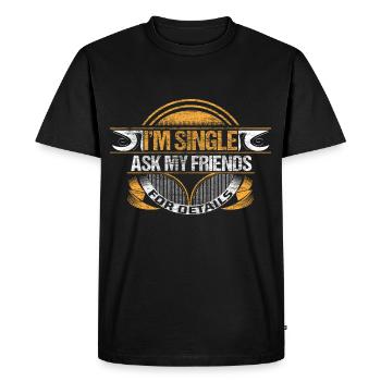 Single Relationship - Men's Premium Organic T-Shirt - black - Front - Nico (187cm)