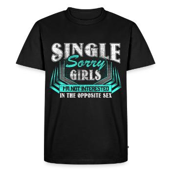 Gay Single Queer Pride - Men's Premium Organic T-Shirt - black - Front - Nico (187cm)