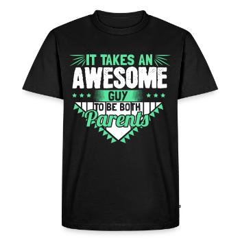 Single Father Single Children Gift Idea - Men's Premium Organic T-Shirt - black - Front - Nico (187cm)