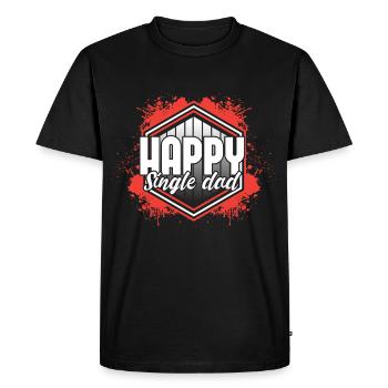 Single Father Father's Day Gift - Men's Premium Organic T-Shirt - black - Front - Nico (187cm)