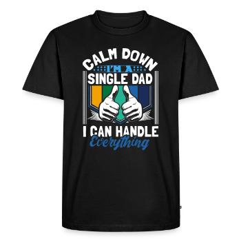Cadeau père fille monoparental - T-shirt Premium bio Homme - noir - Devant - Nico (187cm)