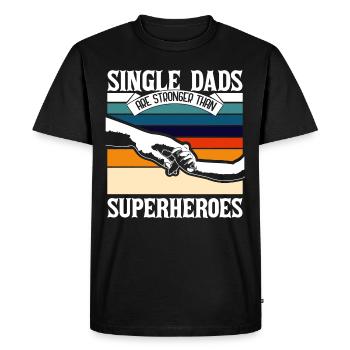 Père célibataire Père célibataire - T-shirt Premium bio Homme - noir - Devant - Nico (187cm)