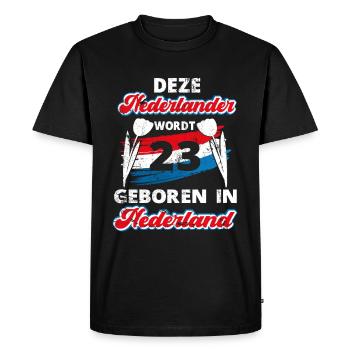 23 Anniversaire Hollande Hollandaise 23 ans Say - T-shirt Premium bio Homme - noir - Devant - Nico (187cm)