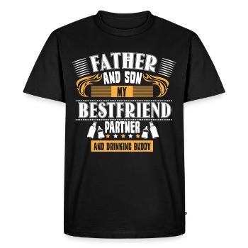 Cadeau de famille père et fils nouveau-né - T-shirt Premium bio Homme - noir - Devant - Nico (187cm)