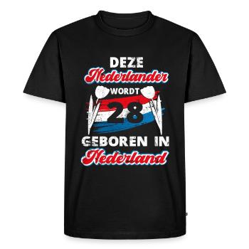 28 Birthday Dutch Holland 28 years Say - Men's Premium Organic T-Shirt - black - Front - Nico (187cm)