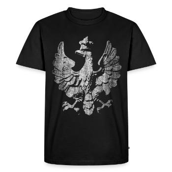 Poland Poland Eagle Coat of Arms Flag Flag - Men's Premium Organic T-Shirt - black - Front - Nico (187cm)