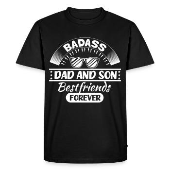 Père & Fils Parents Papa Idée Cadeau - T-shirt Premium bio Homme - noir - Devant - Nico (187cm)