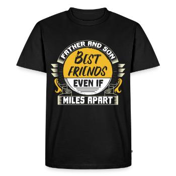 Cadeau de la fête des pères et des fils à la naissance des pères - T-shirt Premium bio Homme - noir - Devant - Nico (187cm)