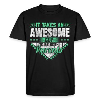 Single Father Dad Gift - Men's Premium Organic T-Shirt - black - Front - Nico (187cm)