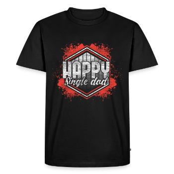 Idée cadeau père fille monoparentale - T-shirt Premium bio Homme - noir - Devant - Nico (187cm)