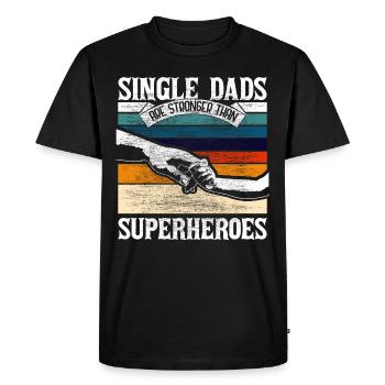 Idée cadeau Père Papa Célibataire - T-shirt Premium bio Homme - noir - Devant - Nico (187cm)