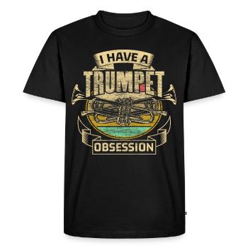 Trumpet Brass Band Gift Idea - Men's Premium Organic T-Shirt - black - Front - Nico (187cm)