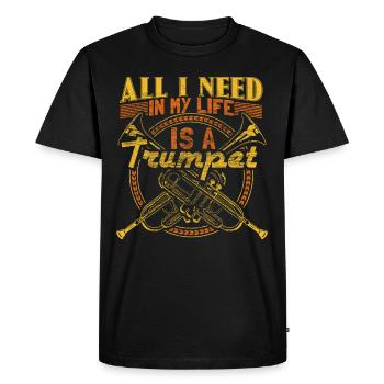 Trumpet Trumpet Orchestra Gift Idea - Men's Premium Organic T-Shirt - black - Front - Nico (187cm)