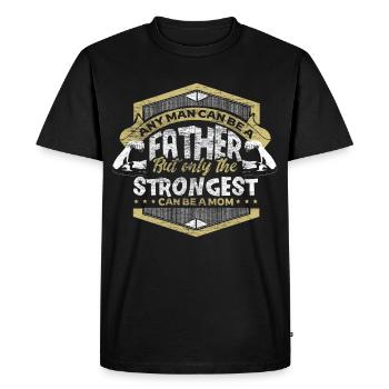 Père célibataire Papa Parents Cadeau - T-shirt Premium bio Homme - noir - Devant - Nico (187cm)
