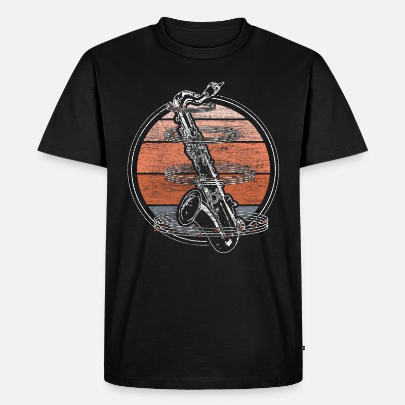 Saxophon Instrument Band Geschenk - Männer Premium Bio T-Shirt - Schwarz