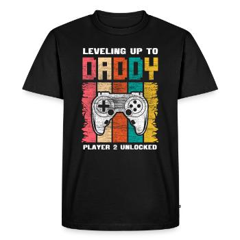 Père Fils Bébé Papa Cadeau - T-shirt Premium bio Homme - noir - Devant - Nico (187cm)