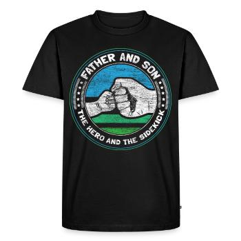 Père Fils Naissance Famille Cadeau - T-shirt Premium bio Homme - noir - Devant - Nico (187cm)