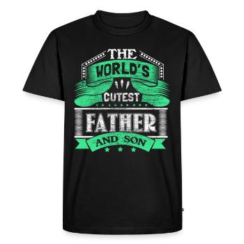 Idée cadeau Père & Fils Bébé Papa - T-shirt Premium bio Homme - noir - Devant - Nico (187cm)