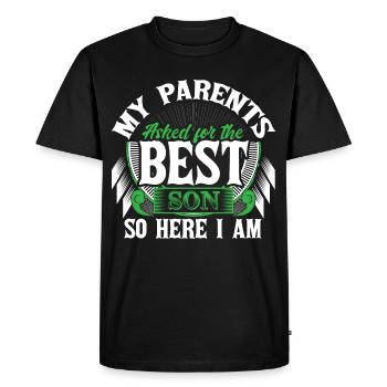 Best Son Mother Gift - Men's Premium Organic T-Shirt - black - Front - Nico (187cm)