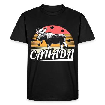 Nation du wapiti du Canada - T-shirt Premium bio Homme - noir - Devant - Nico (187cm)