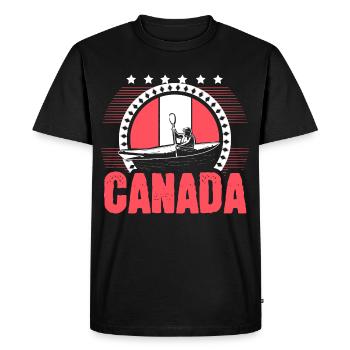 Pays de la feuille d’érable au Canada - T-shirt Premium bio Homme - noir - Devant - Nico (187cm)