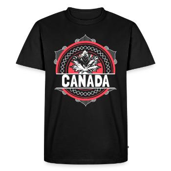Canada Origin Gift - Men's Premium Organic T-Shirt - black - Front - Nico (187cm)