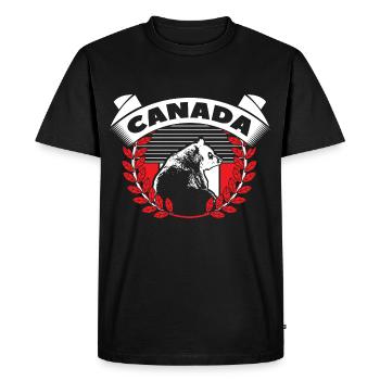 Cadeau du drapeau de la feuille d’érable du Canada - T-shirt Premium bio Homme - noir - Devant - Nico (187cm)